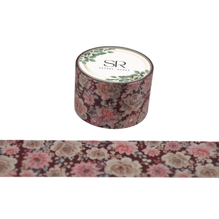 Flowers - wide foil washi tape (25mm)