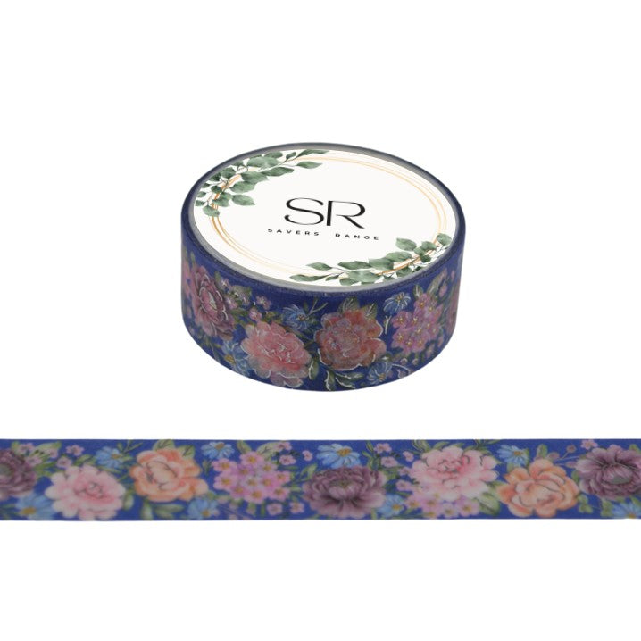 Pink Flowers - foil washi tape