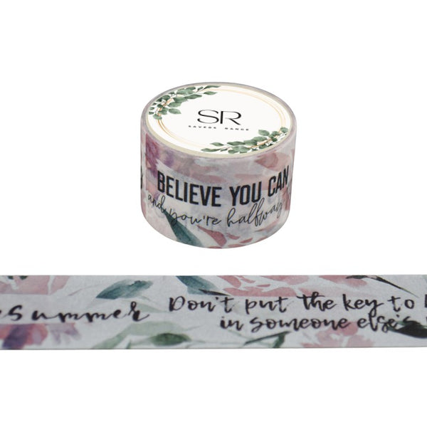 Inspirational & Flowers - wide washi tape (25mm)