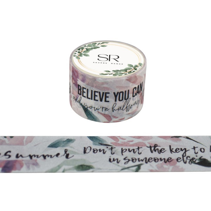 Inspirational & Flowers - wide washi tape (25mm)