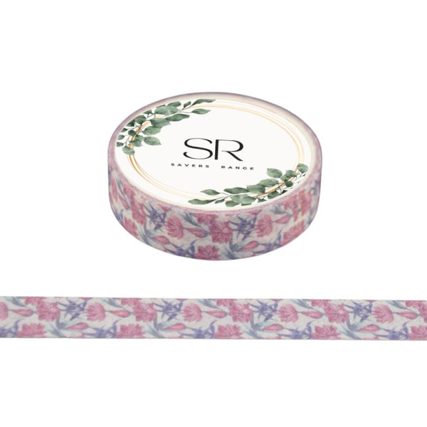 Pink Flowers - Thin washi tape (10mm)