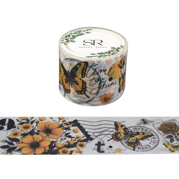 Bees, Butterflies and Flowers  - Wide washi tape (30mm)