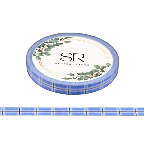 Blue Tartan - Thin washi tape (5mm)