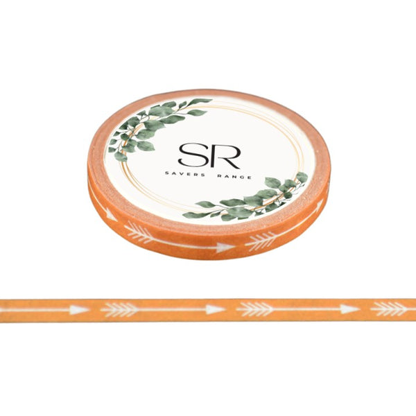 Arrows on Orange - Thin washi tape (5mm)