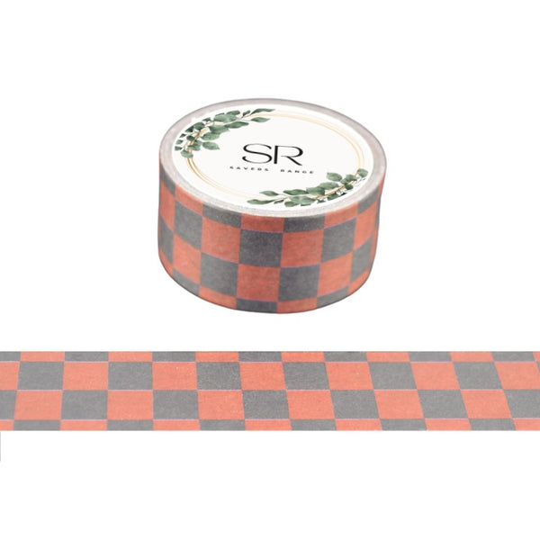 Brown & Black Gingham - Wide washi tape (20mm)