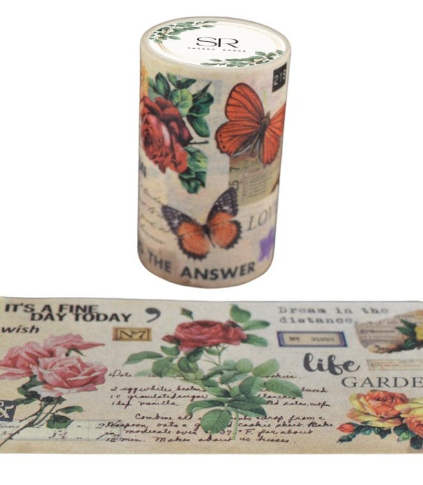 Inspirational Flowers - wide washi tape (60mm)