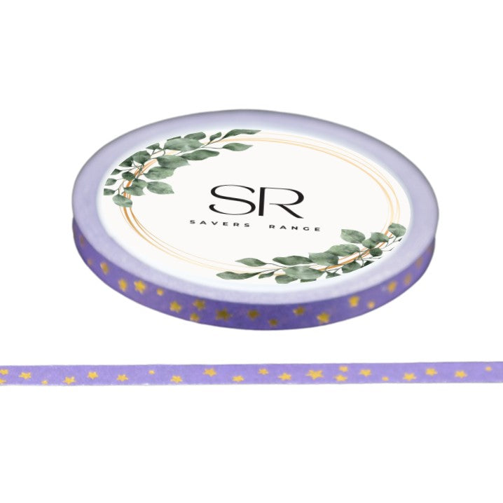 Stars on Purple - Thin foil washi tape (3mm)