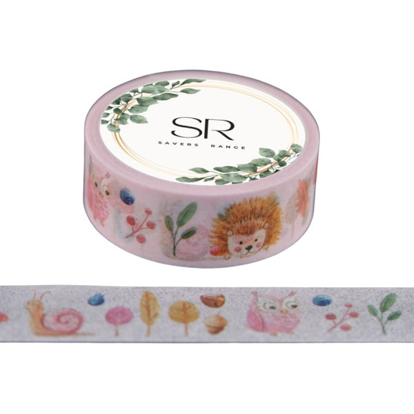 Garden animals on Pink - washi tape