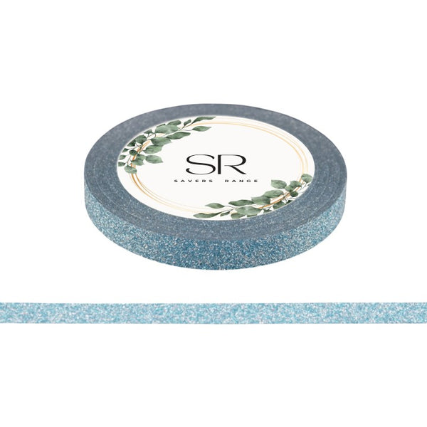 Light Blue - Glitter Thin Washi Tape (5mm)