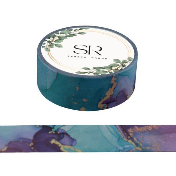 Sky Magenta Blue Marbling - Washi Tape