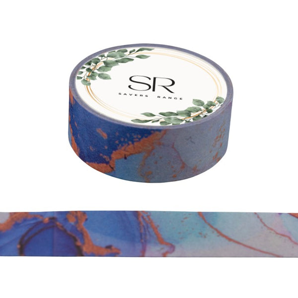 Blue Orange Marbling - Washi Tape