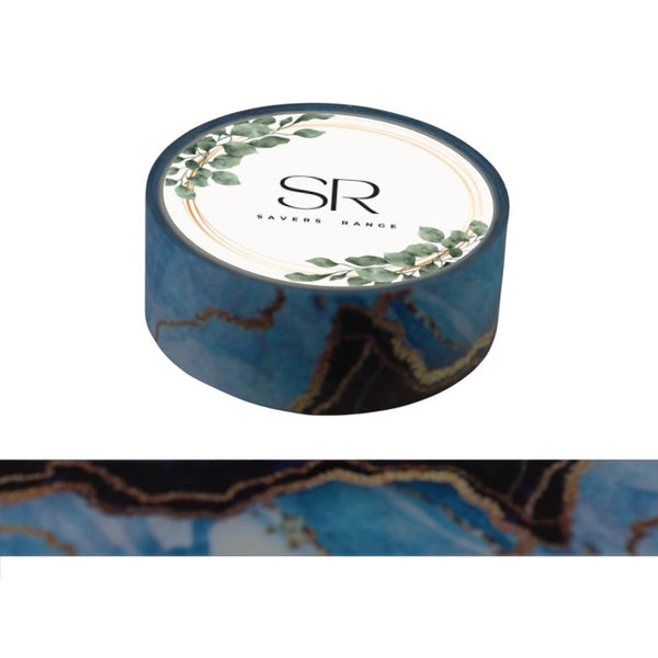 Blue Black Marbling - Washi Tape