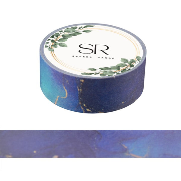 Dark Blue Green Marbling - Washi Tape