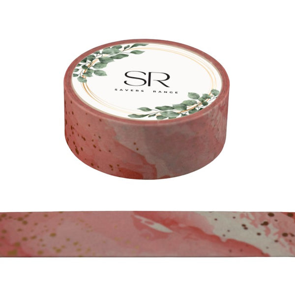 Salmon Pink Marbling - Washi Tape