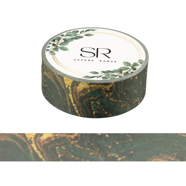 Brunswick Green Marbling - Washi Tape