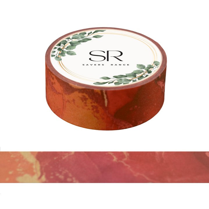 Red Orange Marbling - Washi Tape