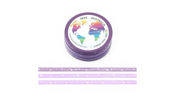 Stars Bunting Purple Set (Thin 5mm Triple Pack) Washi Tape