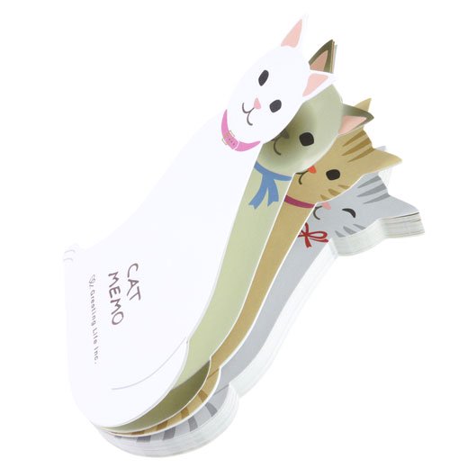 White Cat Die-cut Memo Pad